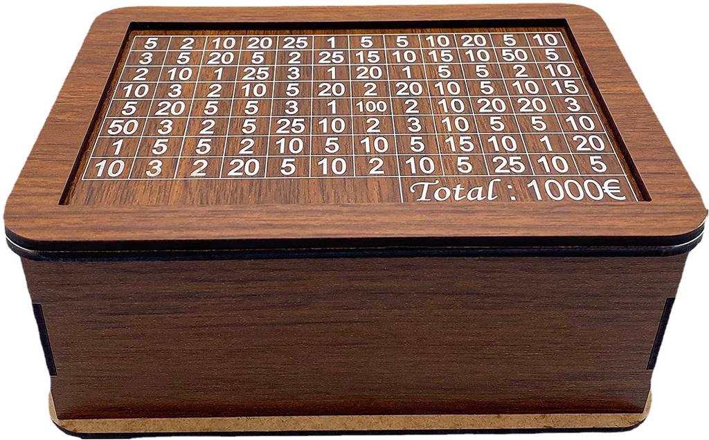 Money Box With Counter Minimalist Wooden Craft For Home Brown