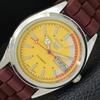 AUTOMATIC VINTAGE REFURBISHED SEIKO 5 6309A JAPAN MENS YELLOW WATCH A440858-4 Sk-a440858
