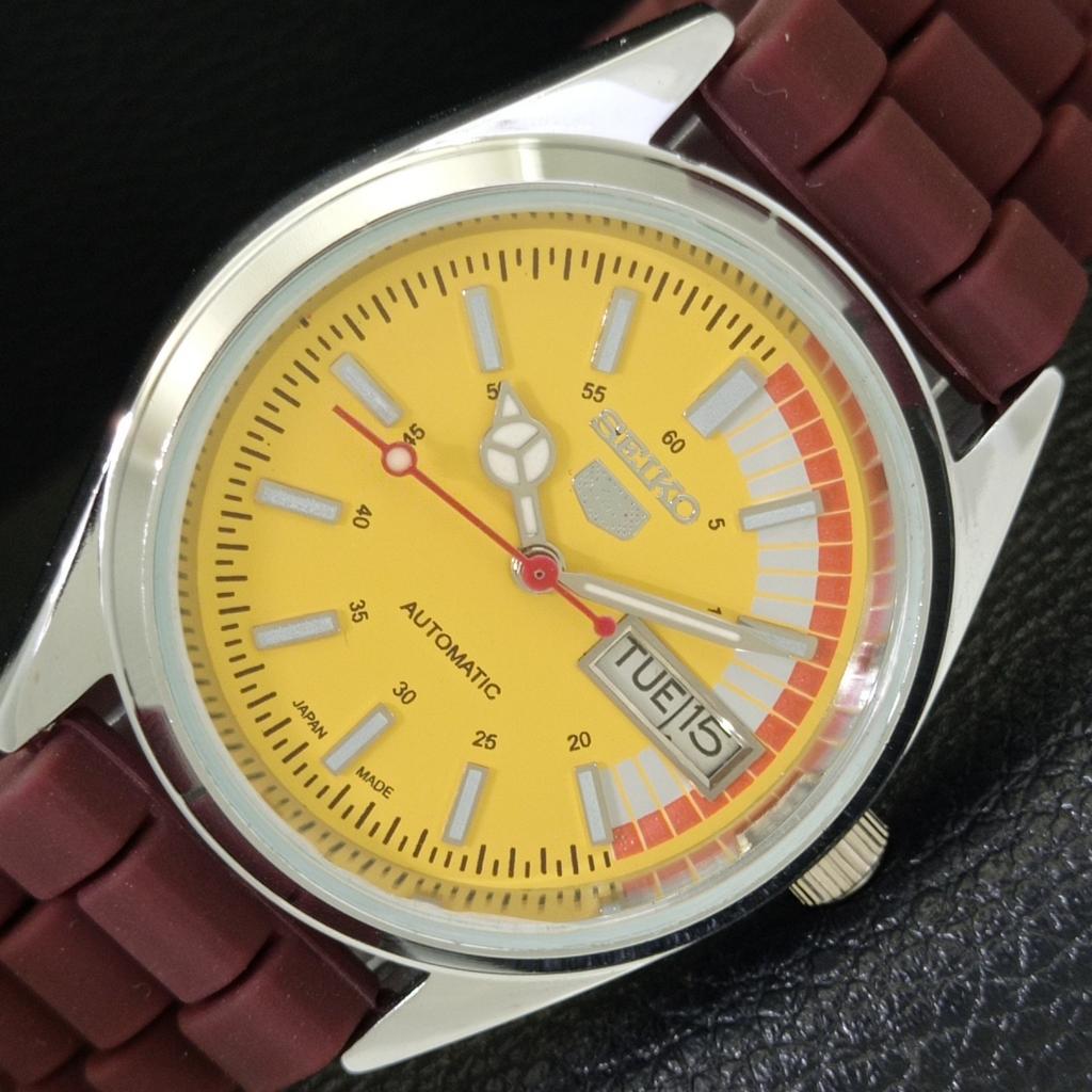 

AUTOMATIC VINTAGE REFURBISHED SEIKO 5 6309A JAPAN MENS YELLOW WATCH a440858-4 Sk-a440858