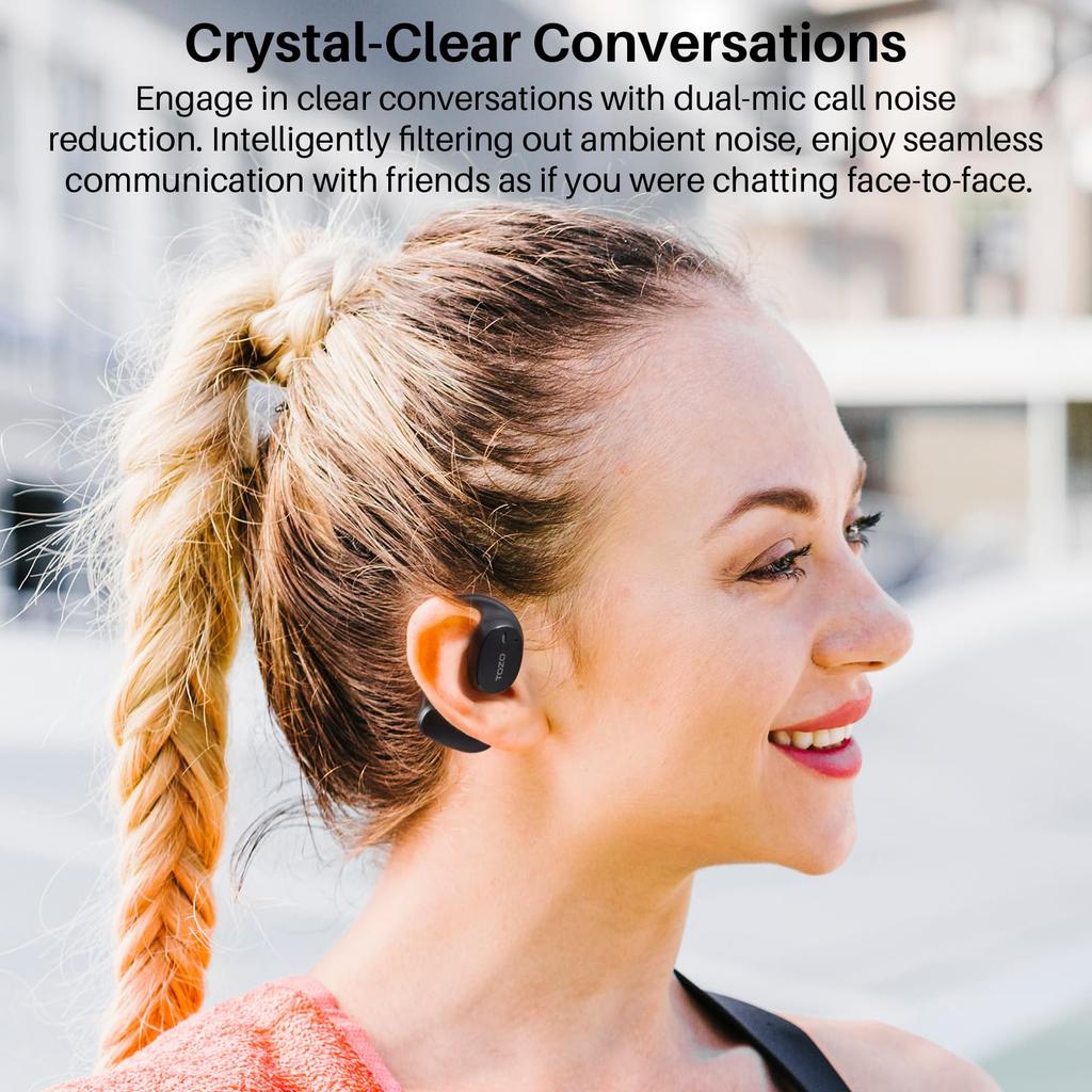 TOZO OpenEgo Wireless Bluetooth Superior Block LED AI Noise Reduction During Hours IPX5 Wireless Bluetooth Sound Directional Sound Transmission No