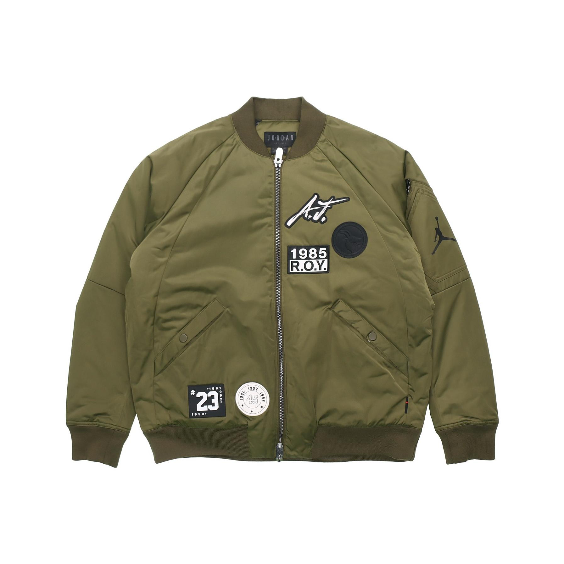 Jordan MA-1 Flight Jacket Спортивная хлопковая куртка Мужская верхняя одежда Военно-зеленый AV5999-395 M