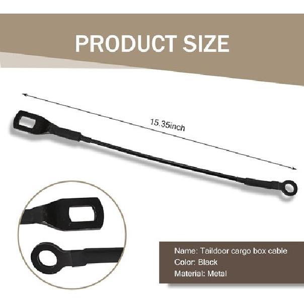 2 PCS Car Tailgate Cargo Box Pull Cable, Metal Tailgate Pull Cable, Tailgate