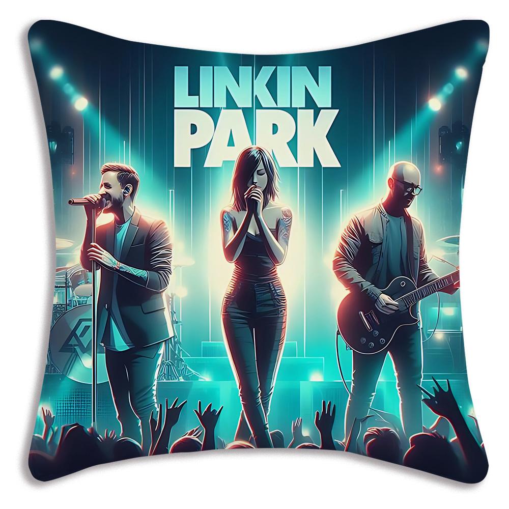 World Famous Rock Band Linkin P-Park Pillow Covers Sofa Decorative Home Double-Sided Printing Short Plush Cute Cushion Cover
