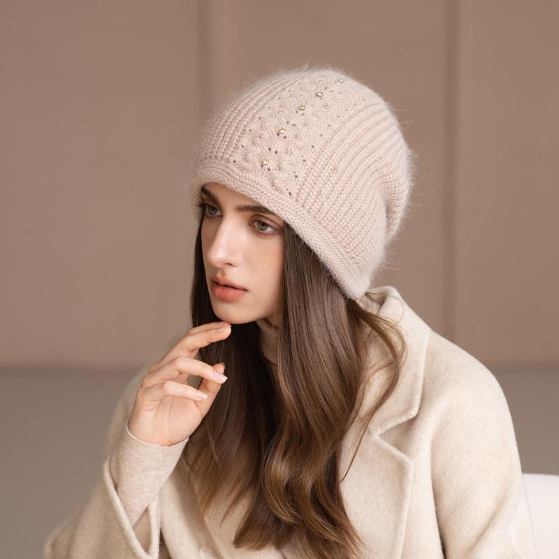 

Japanese autumn and winter hats women s solid color ear protection warm knitted hats Korean version big head circumference fashionable versatile wool