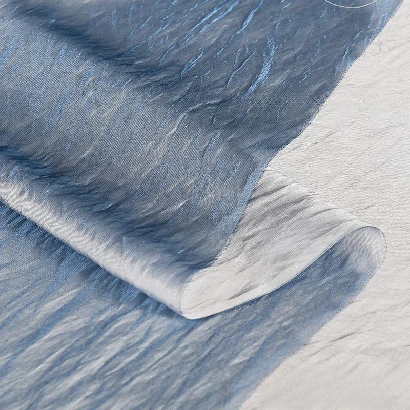 100x150cm Acetate Satin Fabric Pleated Texture Lightweight Breathable Shirt Dress Apparel for Diy Sewing Rayon Material