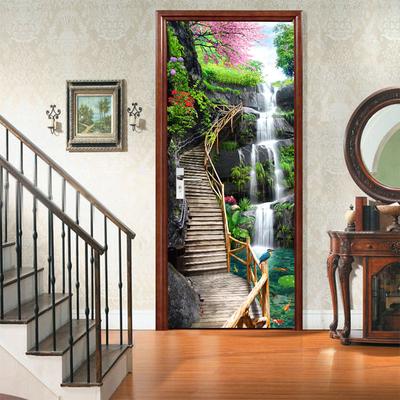 Direct Sales, Meiji Creative And Environmentally Friendly 3D Landscape Ladder Door Sticker, Refurbished Self-Adhesive Bedroom Wall Sticker