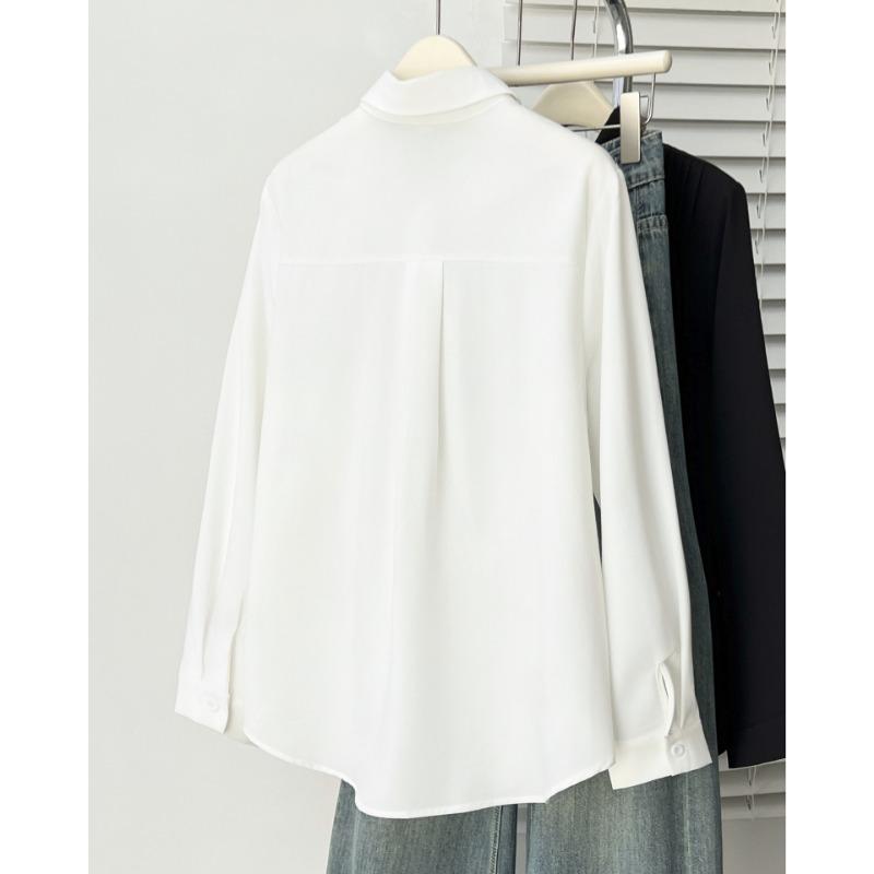 Plus Size Long Sleeve Pleated Shirt For Women Autumn