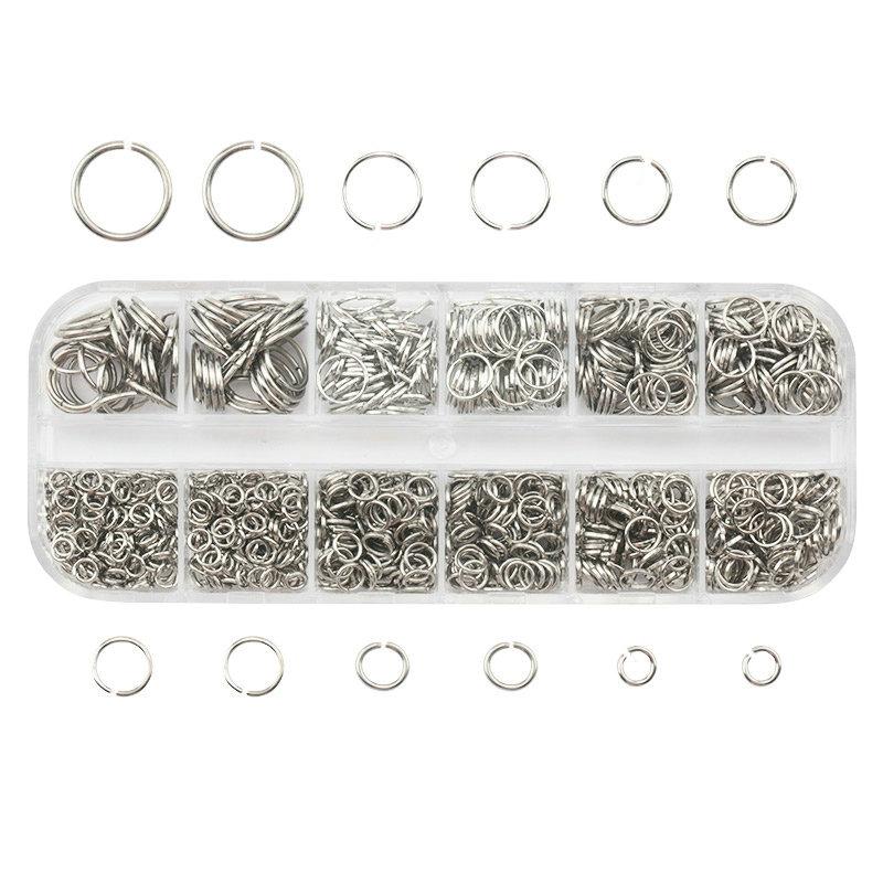 1050Pcs 0.7mm plated color Open Jump Rings Mixed 4mm 5mm 6mm 7mm 8mm 10mm iron Split Rings For DIY Jewelry Making 6 colors