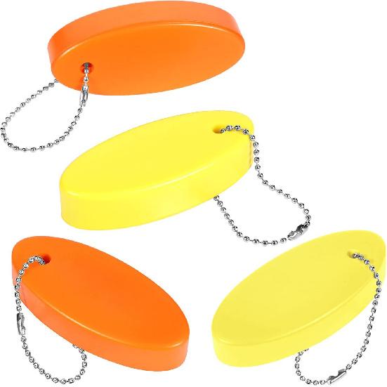 Boao 2 Pcs Floating Keychain for Boat Keys Oval Shaped Floating Key Ring Pendant for Boating Fishing Sailing Outdoor Sports