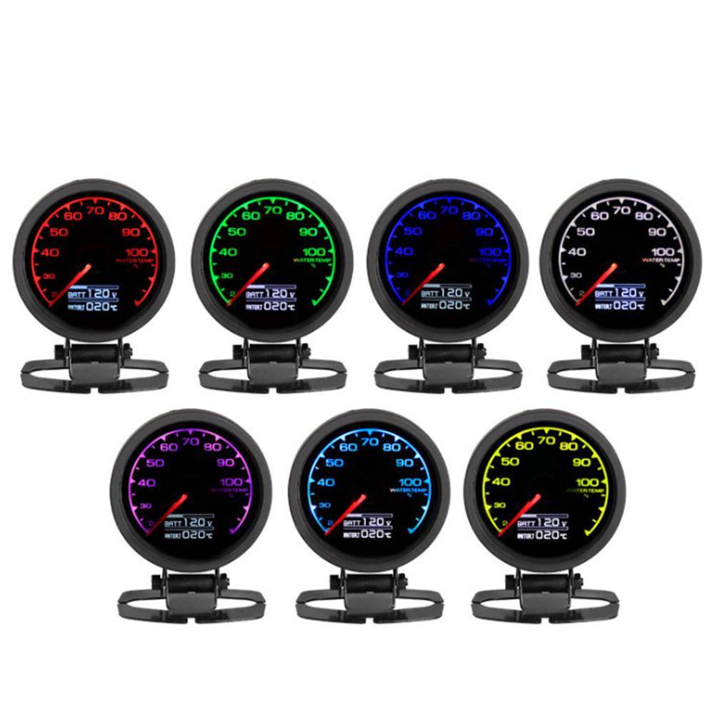 Auto Car 2.5in Digital Turbo Boost Gauge Meter 12V 7 Colors Backlight Universal