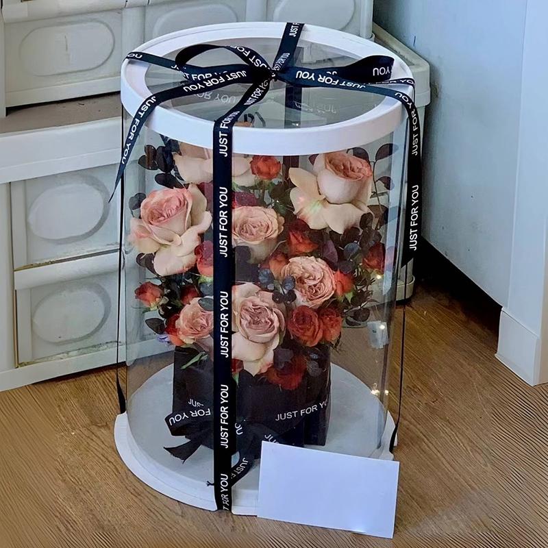 2 st Transparent Tårtlåda Klar Förpackningslåda Grattis på Födelsedagen Presentlåda Bröllopssötsaker Bageri Inslagslåda Dekorativ Presentask