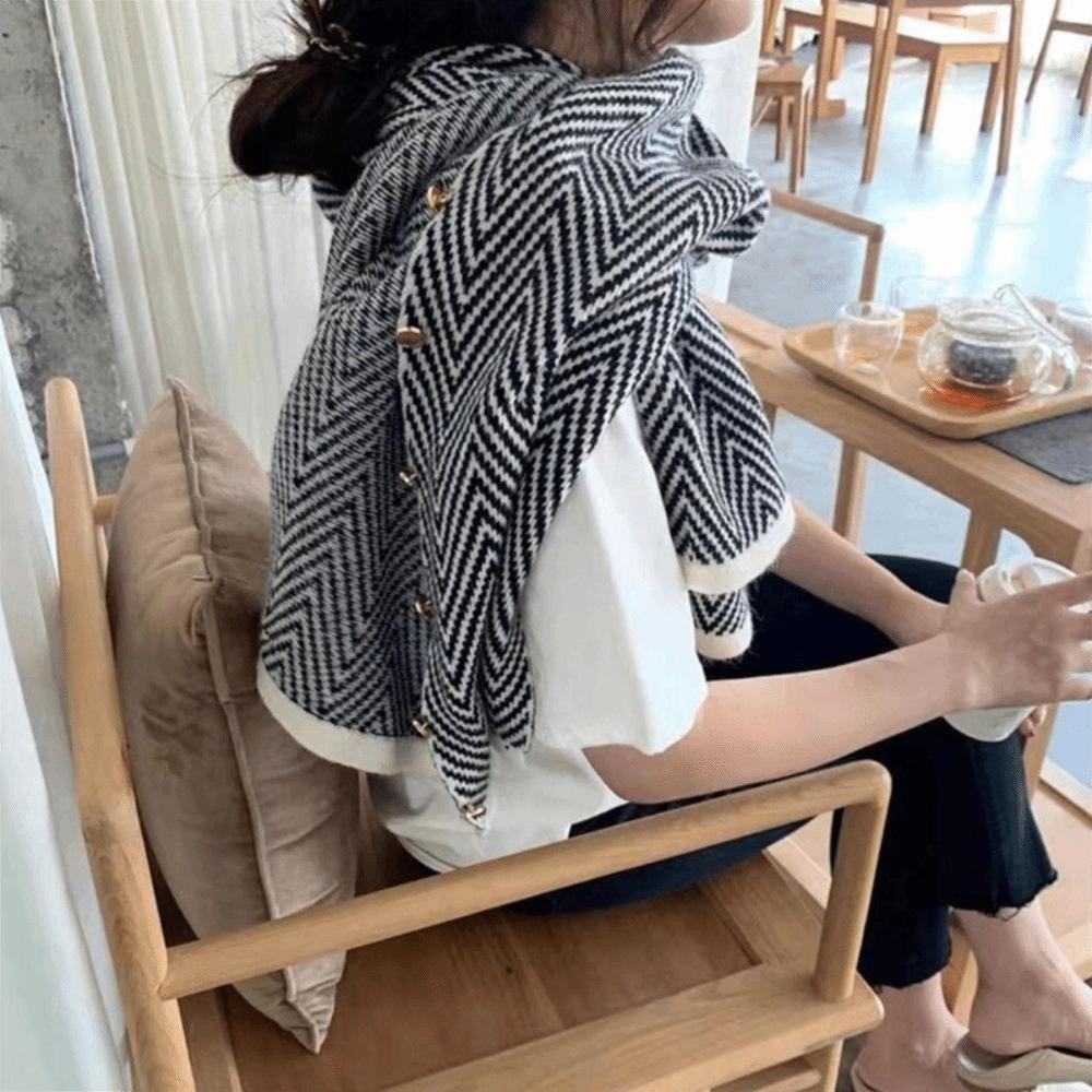 Plush Winter Cashmere Scarves Striped Long Shawl Elegant Imitate Cashmere Scarf  Student