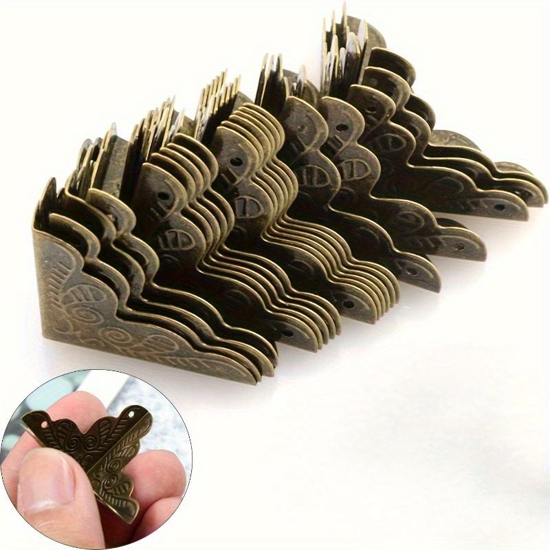 20 ks Kovové chrániče rohů v antické bronzové barvě, Bez latexu, Elegantní chrániče hran pro krabice, Nábytek, Police, Stoly - Vintage povrchová úprava