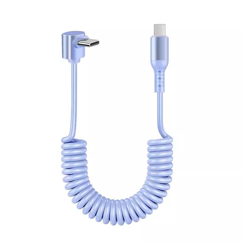 6A Kabel do CarPlay Sprężynowy Wyciskany 6A do Super Szybkiego Ładowania, Kompatybilny z Urządzeniami Huawei i Apple 14.