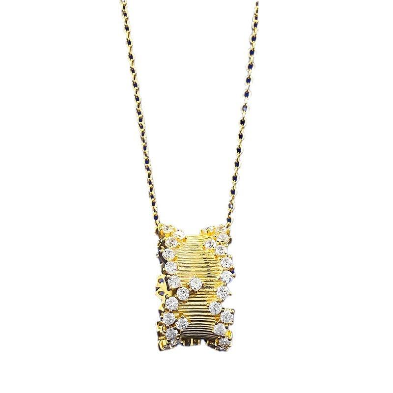 S925 Silver Antique Fashion Exquisite Brushed Design Small Waist Pendant Chinese Style Necklace Wedding Jewelry