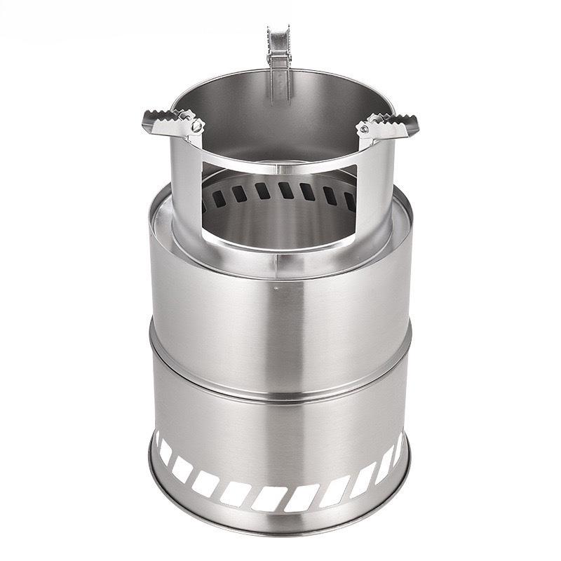 Compact Outdoor Wood Cooking Stove - Portable Firewood Stove for Travel