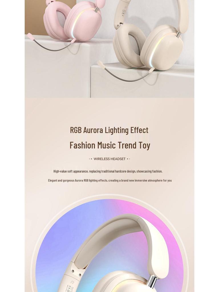 Glowing Wireless Bluetooth Gaming Headphones - Over-Ear with Long Battery Life