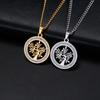 Edelstahl Kristall Baum des Lebens Halsketten Frauen Gold Farbe Anhänger Halskette Lebensbaum Kragen Acero Inoxidable Baum des Lebens Anhänger Gold