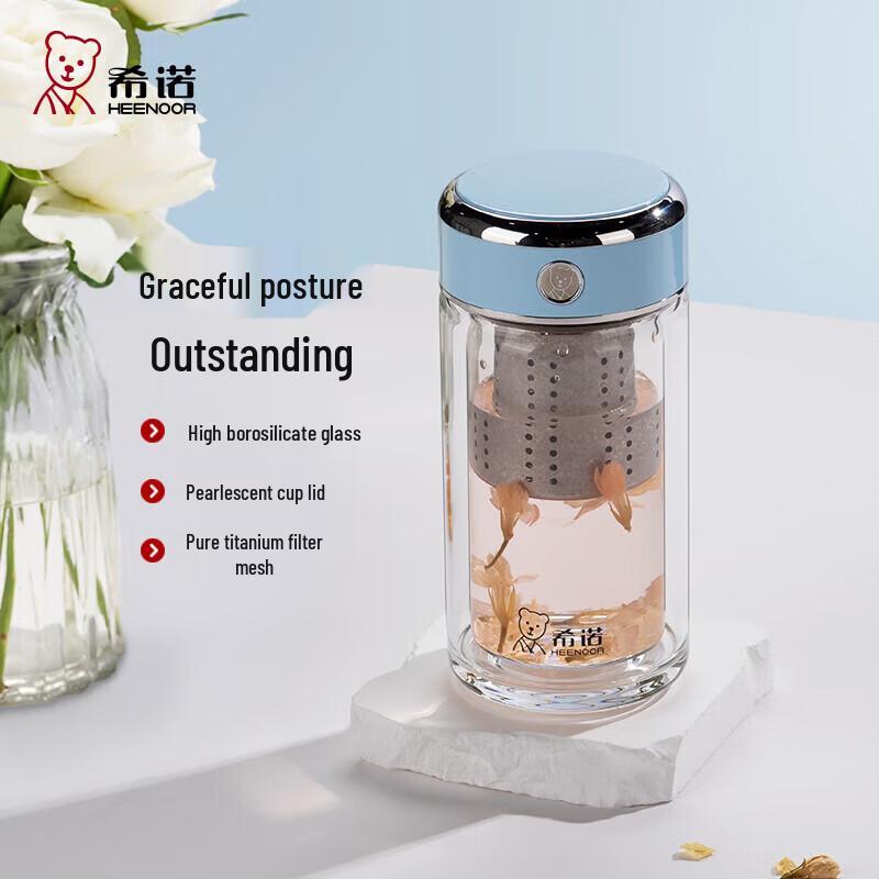 Heenoor Double-Walled Glass Tea Infuser Bottle