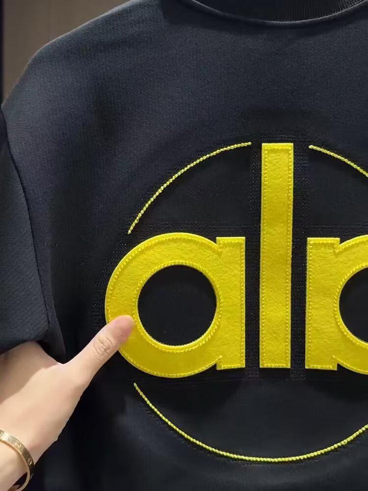 2025 Autumn Men's Trendy Letter Embroidery Round Neck Loose Sweatshirt