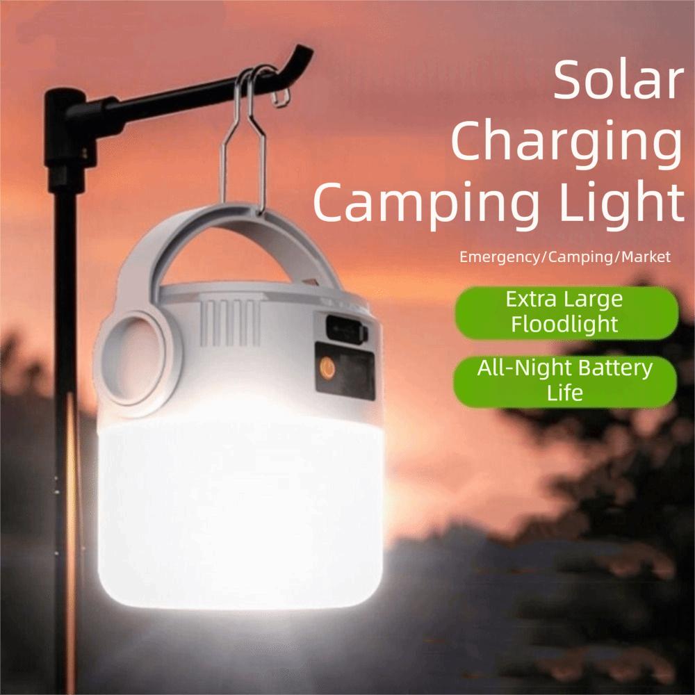 LED Light Solar Powered Light IP55 Waterproof USB Rechargeable Camping Light Ultra Bright Multi Functional Tent Light