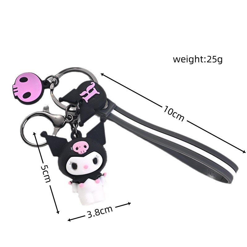 Søtt Sanrio Tegneserie Nøkkelring: Kuromi & Cinnamoroll Plysj Veskeanheng