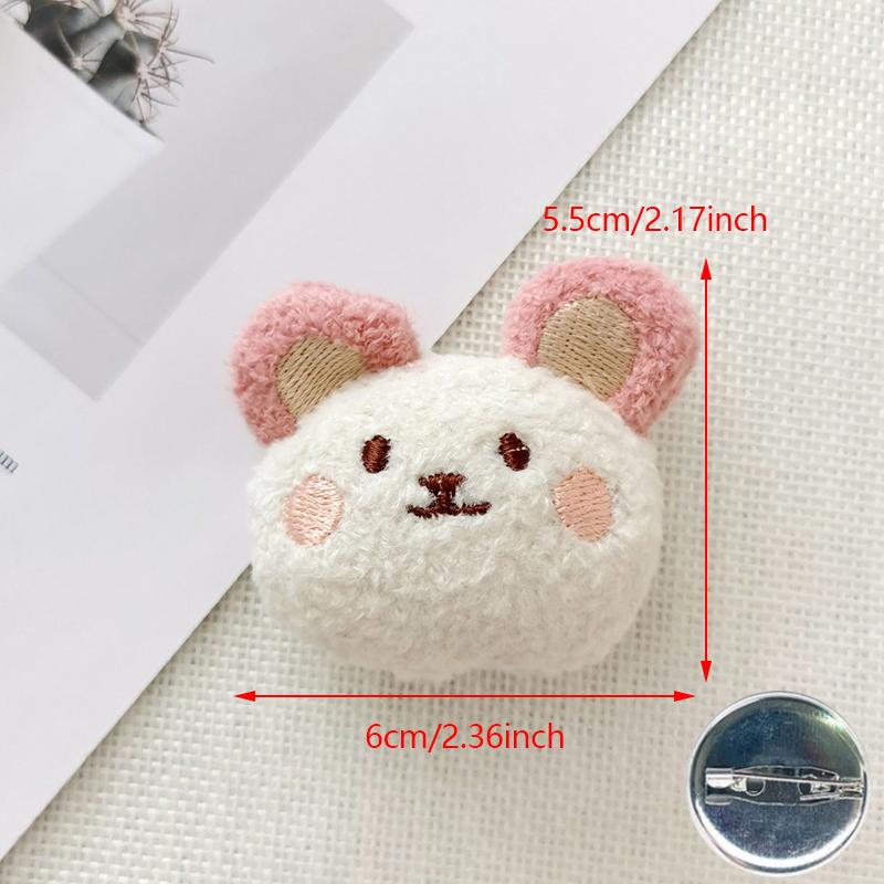 Cartoon Plush Rat Decoration Brooch Hairpin Cute Student Clothing Accessories Badge Pin And Hairpin Ornaments Friend Gift