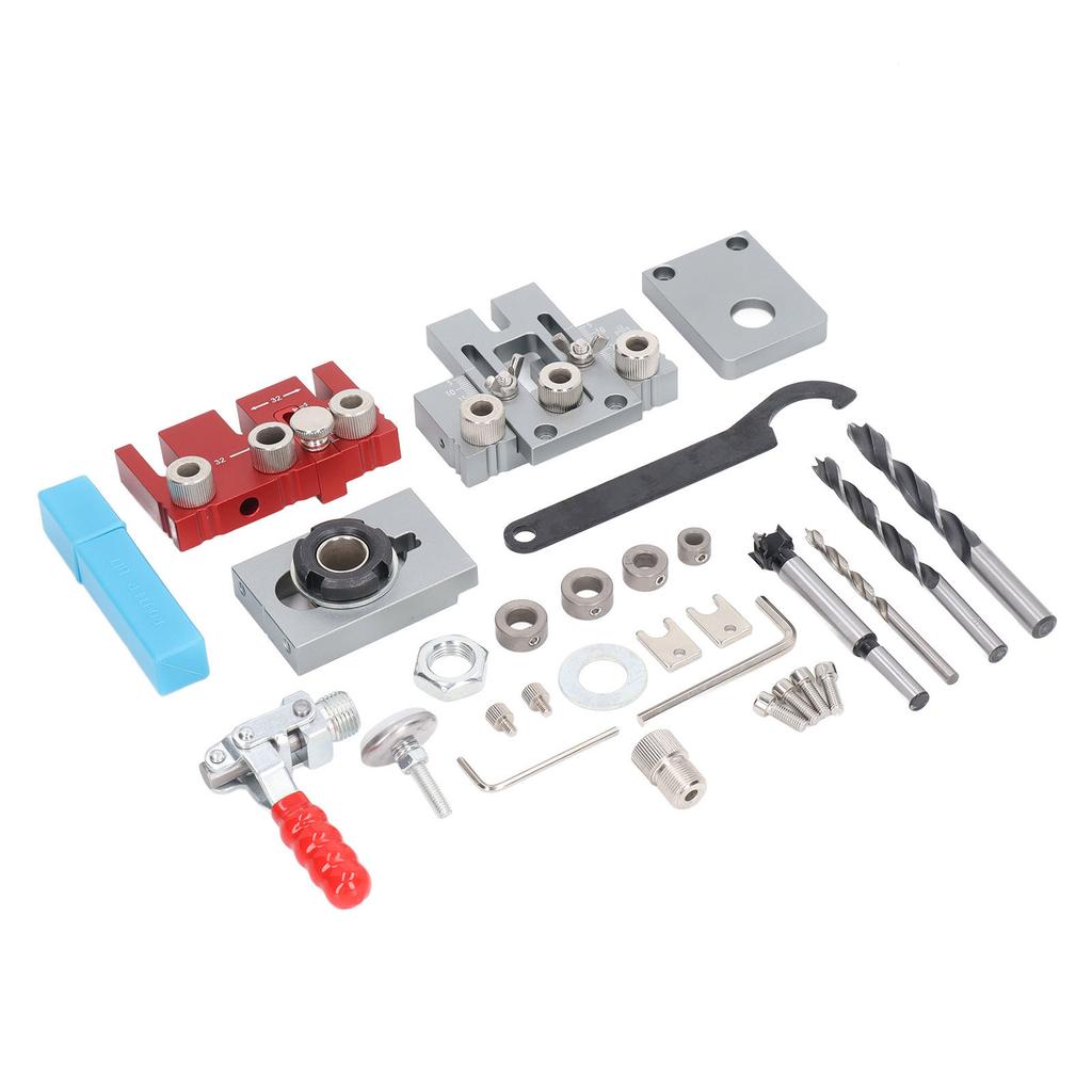 Dowel Jig Drill Hole Guide Locator Aluminium Alloy Drilling Tool Set Kit for Woodworking