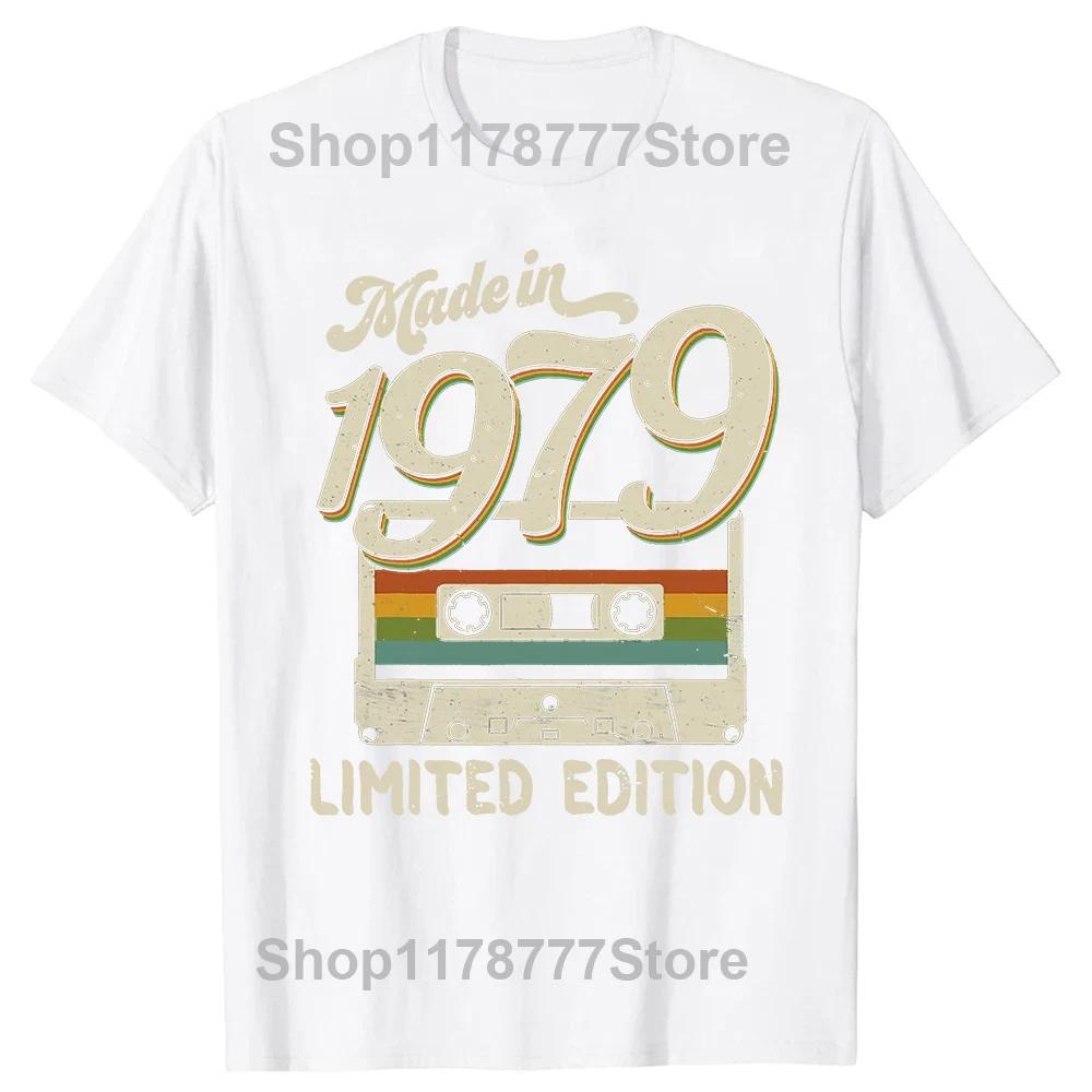 Classic 1979 Vintage Birthday Cassette Est 1979 Edition T Shirts Summer Graphic Cotton Streetwear Short Sleeve Gifts Tshirt