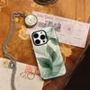 Transparent Green Leaves Phone Case for IPhone 17AIR 16E 16 15 14 13 12 11 17 Pro Max Plus Double-layer Back Cover