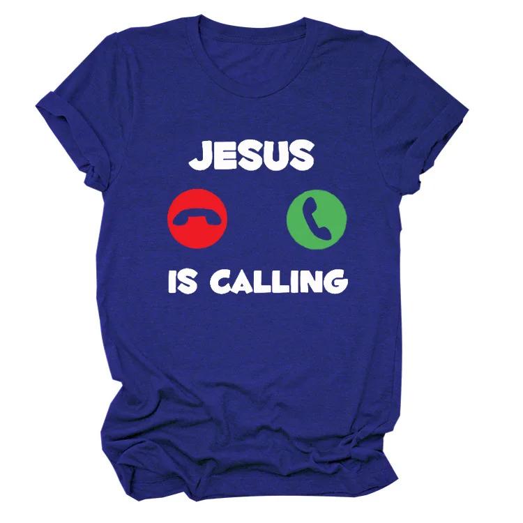 JUSUS iS CALLING Letter Print T Shirt Women Short Sleeve O Neck Loose Women Tshirt Ladies Summer Tee Shirt Tops Clothes