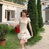French Polka Dot Square Neck Bow Short-sleeved T-shirt Women's Summer New Pure Desire Sweet Girl Slim-fitting and Thin Top