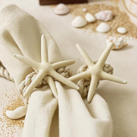 Curtain Tiebacks with Starfish Ties Thickened Cotton Shape Decorative Curtain Linen Rope Holders