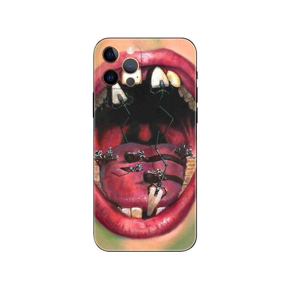 Cute Cartoon Dentist Tooth Phone Case for Iphone 5 5s 2020se 6 6s 7 8 Plus X 10 XR XS 11 12 13 Mini Pro MAX Black Tpu Back Cover