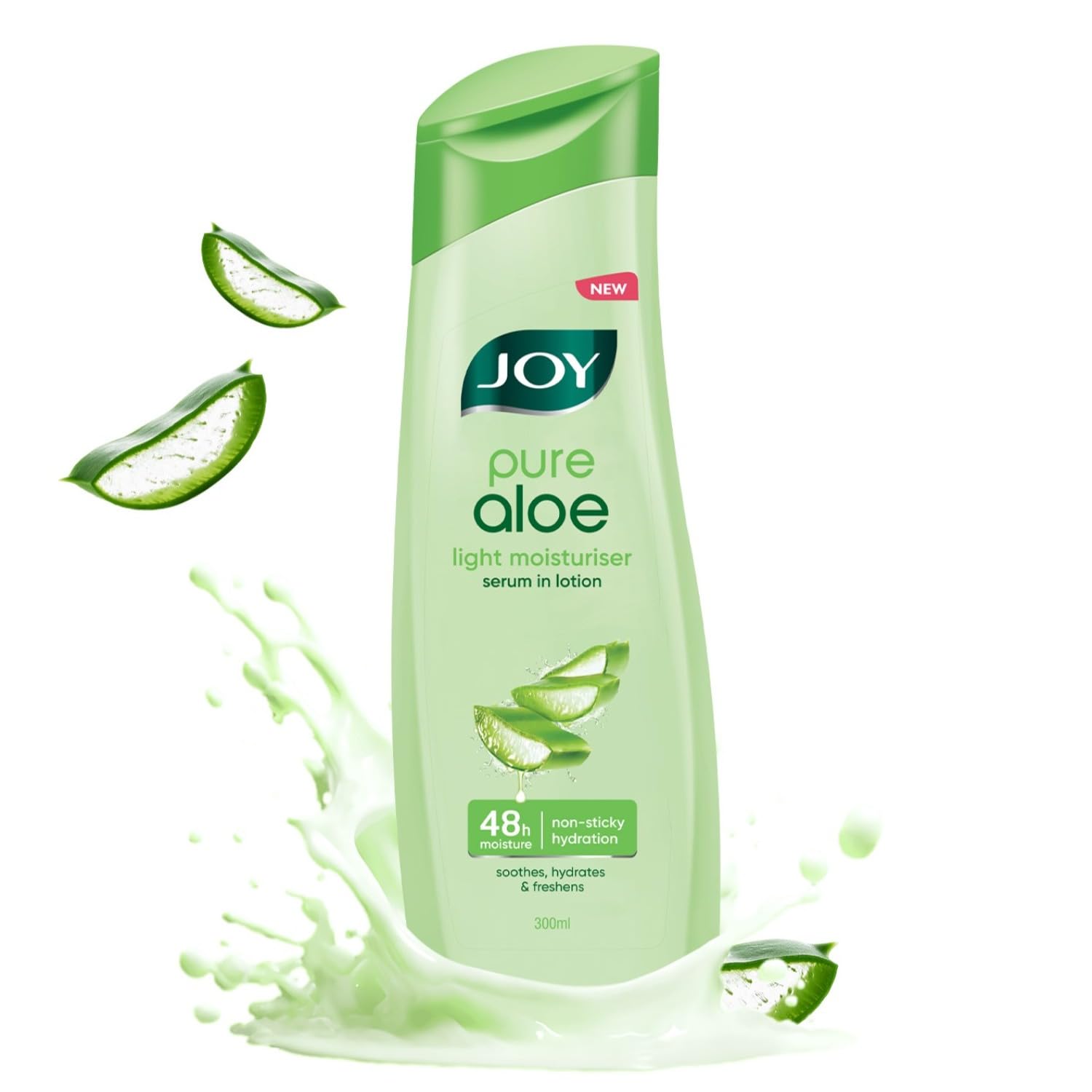 

JOY Pure Aloe Легкий увлажняющий лосьон для тела 300 мл Упаковка 1 шт. | 48 часов увлажнения для гладкой, свежей, нежирной кожи