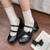 Pink Mary Jane Shoes Women 2024 Summer Japanese Style Girls Low Heel Lolita Shoes Woman Silk Bowtie Ankle Straps Party Shoes