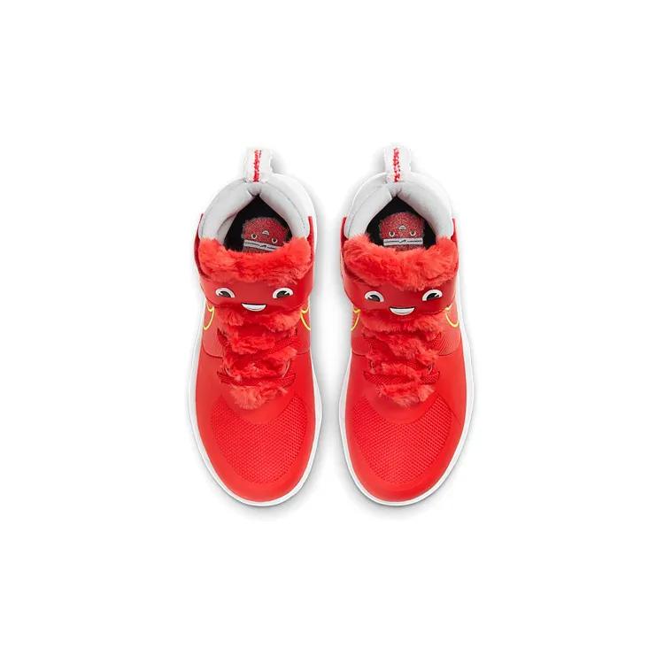 Nike Team Hustle D 9 LI Hook loop Mid top Children's Basketball Shoes Red Yellow Children Aged 3 7 Years Old (Unisex)
