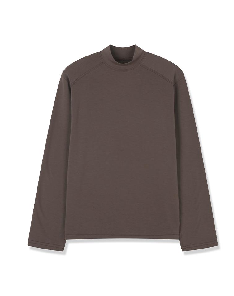 Mugeon Moderit Mock Turtleneck Sleeve _ Brown