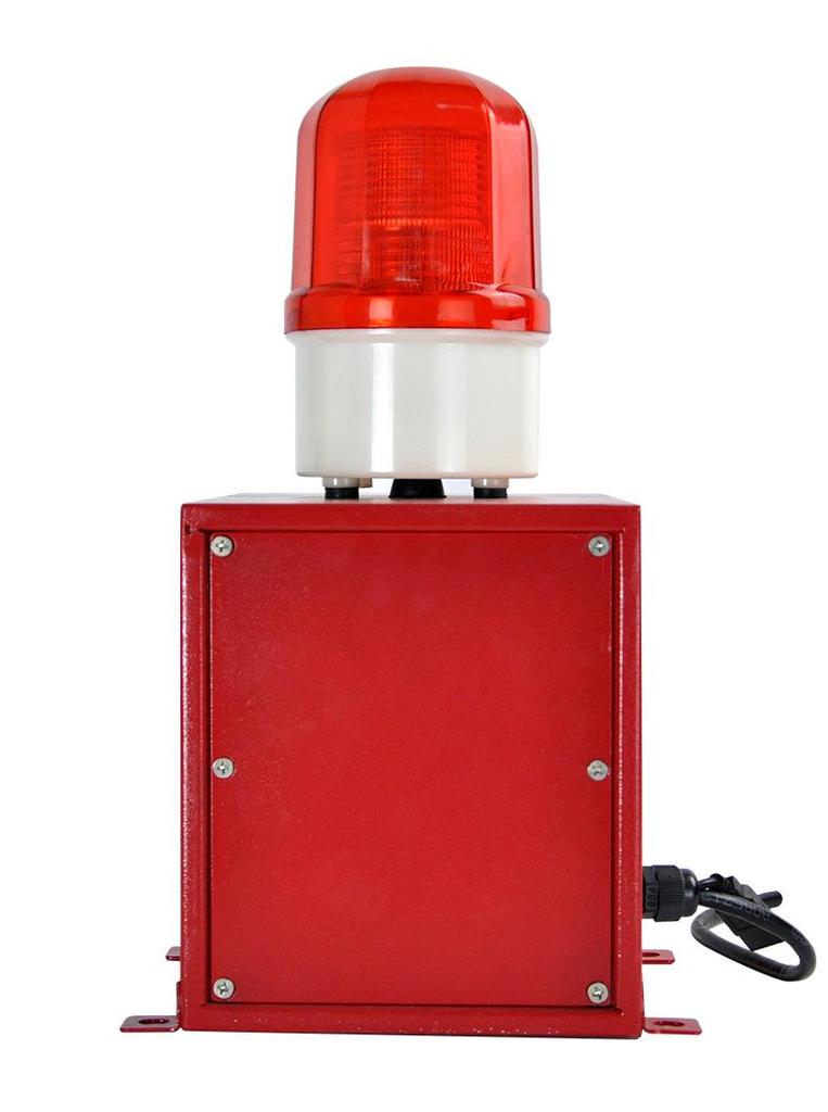 TGSG-07 Waterproof Industrial Alarm 220V for Cranes, Ports, Docks & Steel Mills - Sound & Light, Bottom Mount.