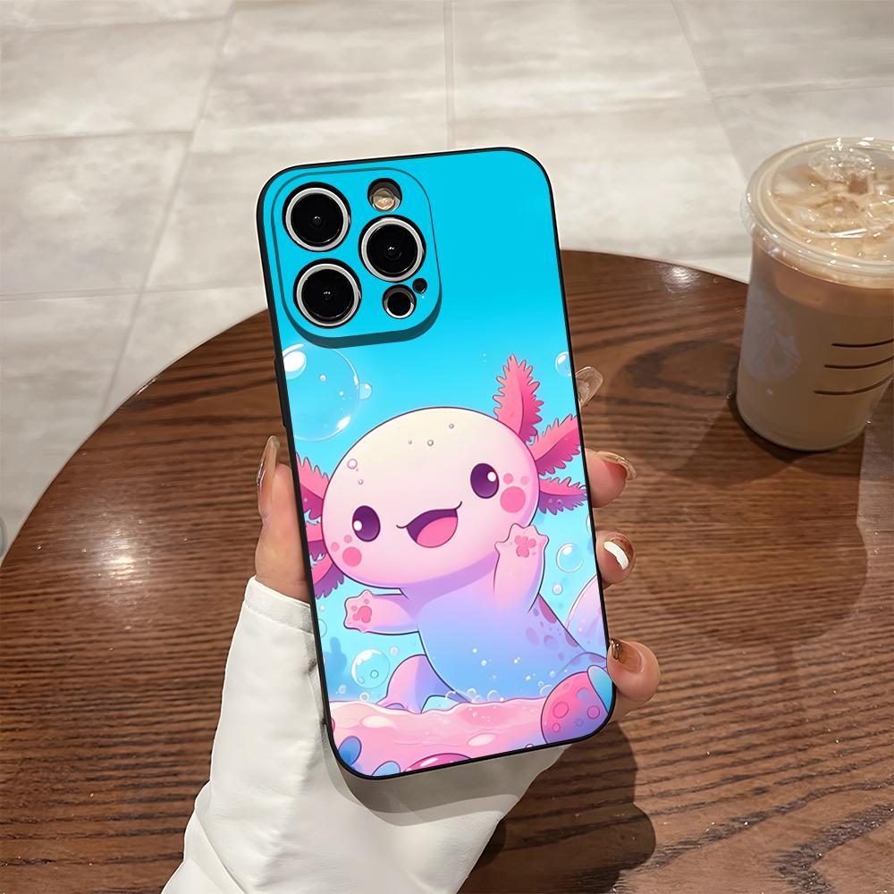 Axolotl And Ramen Phone Case For 17 Pro Max Iphone 14 Pro Max 12 16 15 13 Pro 11 Xr X Xs 8 7 Plus Back Cover