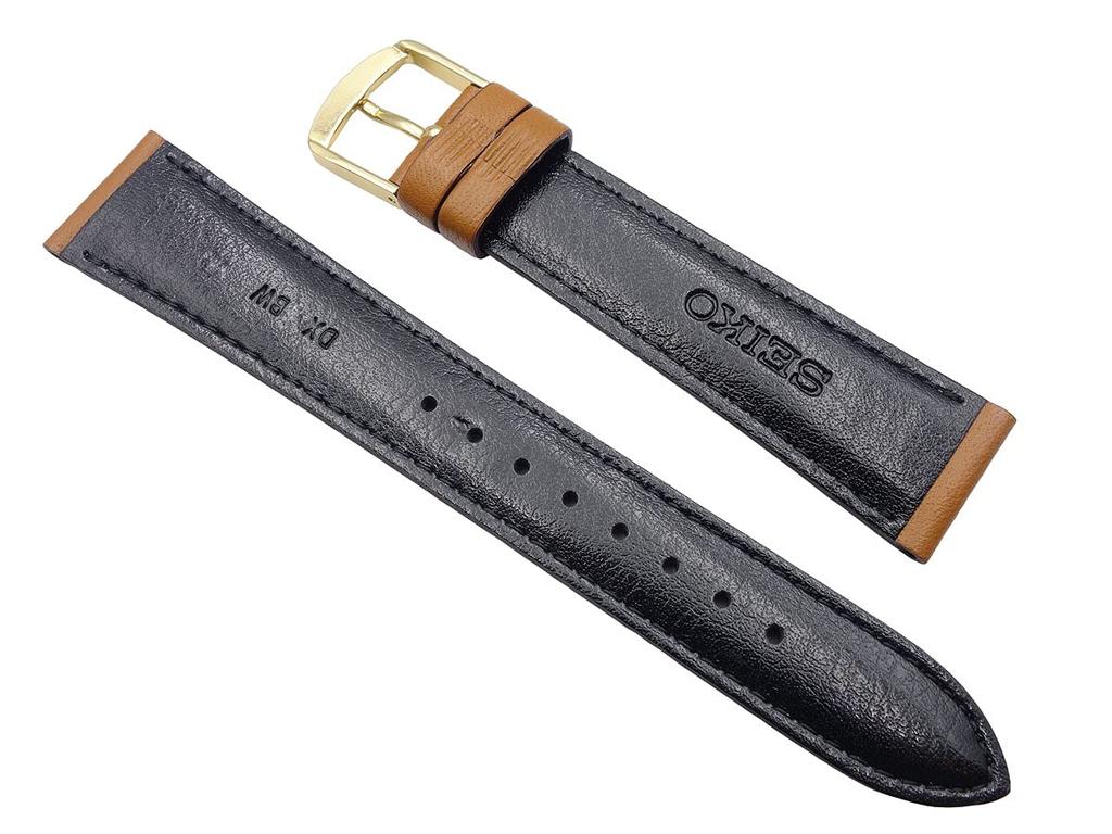 Seiko Replacement Smooth Cowhide Leather with DX69 Watches (Genuine) Strap, Water-Repellent Stitching, [] Men's & Women's