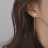 Trend Long Wire Tassel Thread Chain Climb Star Heart Beads Pendants Drop Earrings Women's Straight Hanging Earings Jewelry