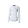Solid Color Logo Round Neck Long Sleeve T-Shirt Men Tops White 522567-80