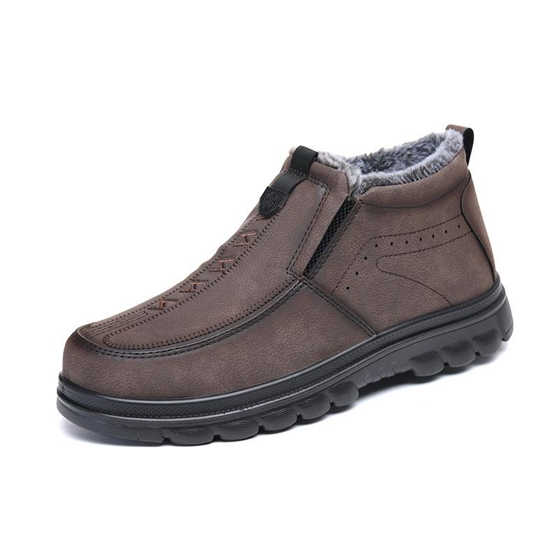 2025 winter new old Beijing cloth shoes men's large size cotton shoes thickened and thickened thick sole one pedal middle-aged and elderly men's shoes