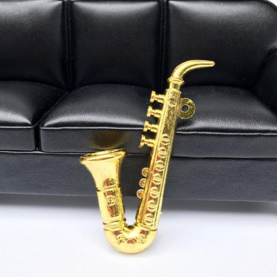 1/12 Dollhouse Miniature Plastic Violin Saxophone Model Musical Instrument Decor