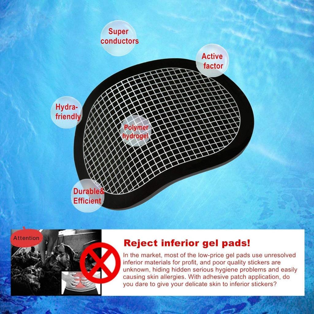 EMS Abdominal Belt Gel Pad Replacement Unit Set Pack (2 Sets, 6 Gel Pads)