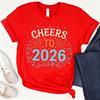 New Year Cheers To Casual Printed TShirt Crew Neck Short Sleeve Cotton Top All Seasons Fashion Soft Breathable Outdoors
