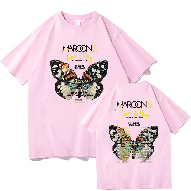 Maroon 5 All Night Tshirt Short Sleeve Cotton Male T-shirt Casual Fashion Unisex Streetwear Hip Hop Men Women Fans Clothing Tops