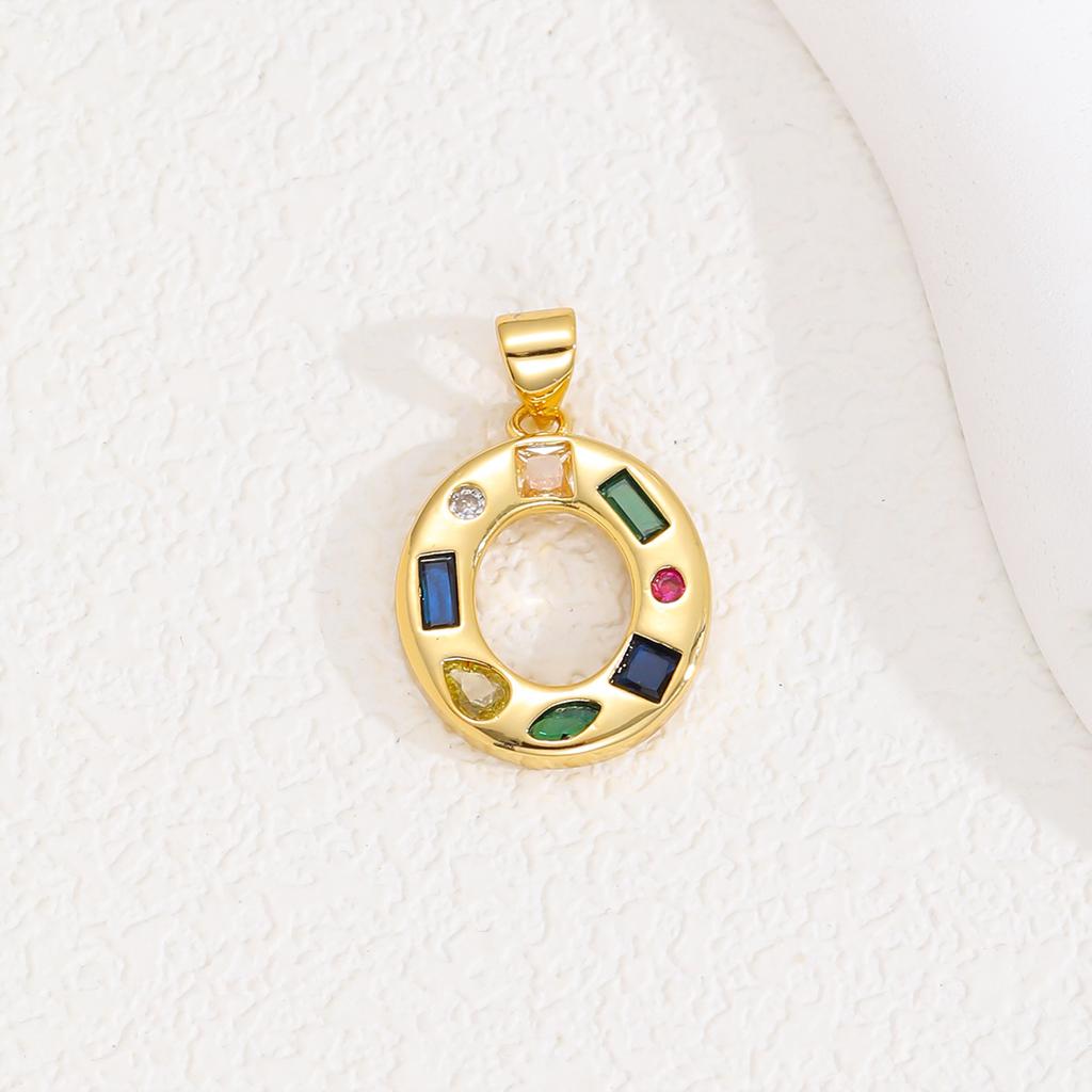 Multicolor Zircon A-Z Letters Pendant Necklace Crystal Water Drop 26 letters Pendant Necklace Gold Plated  Gift for Women