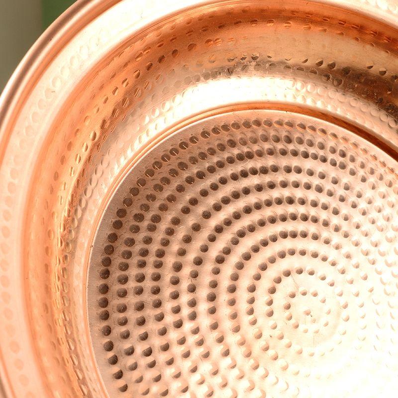 Pure Copper Hammer Tribute Plate, Buddhist Fruit Saucer, Brass, Auspicious Luster, Tibetan Plate, Home's Gift, 25cm, 1Pcs